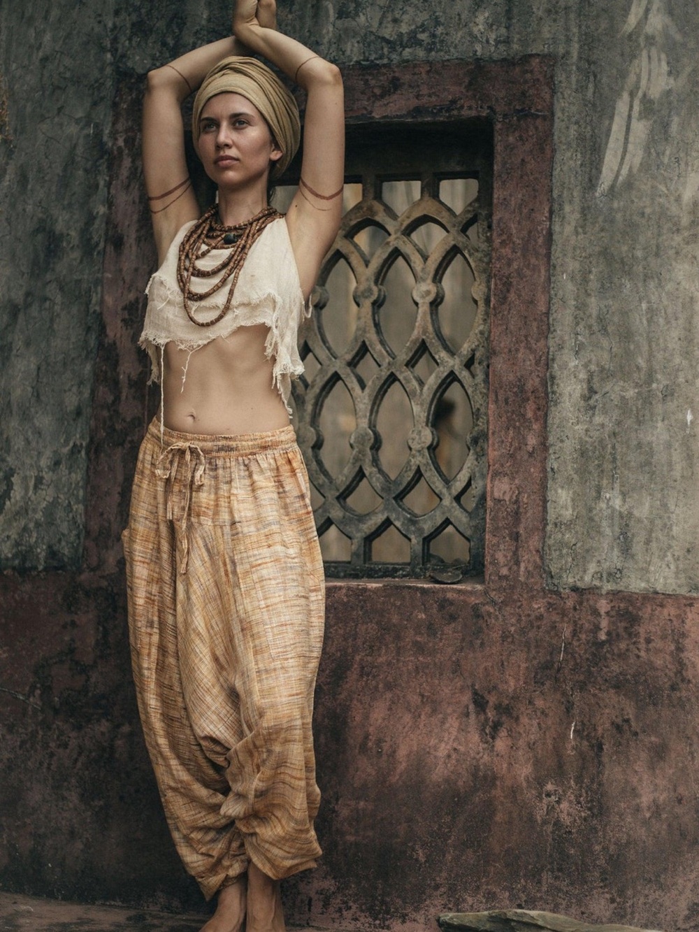 Bohemian Tan Harem Pants Unisex